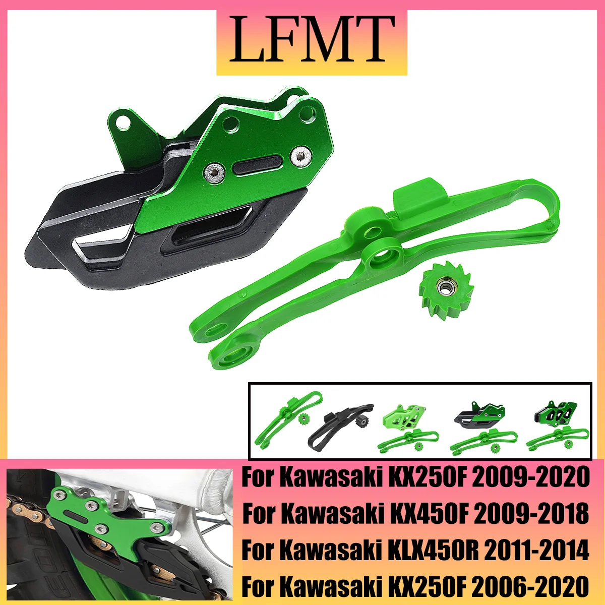 

Motorcycle Chain Guide Guard Cover Slider Roller For Kawasaki KX-250F KX-450F KX 250F 450F KX250F 2006-2020 KX450F 2018