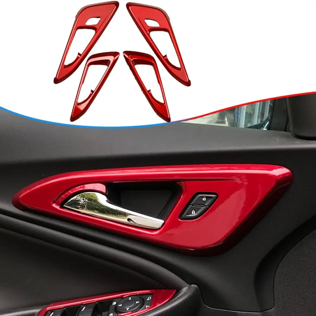 

Carbon Fiber Interior Door Handle Bowl Cover Trim for Chevrolet Malibu 2016-2024 Car Sport Decoration Accessories