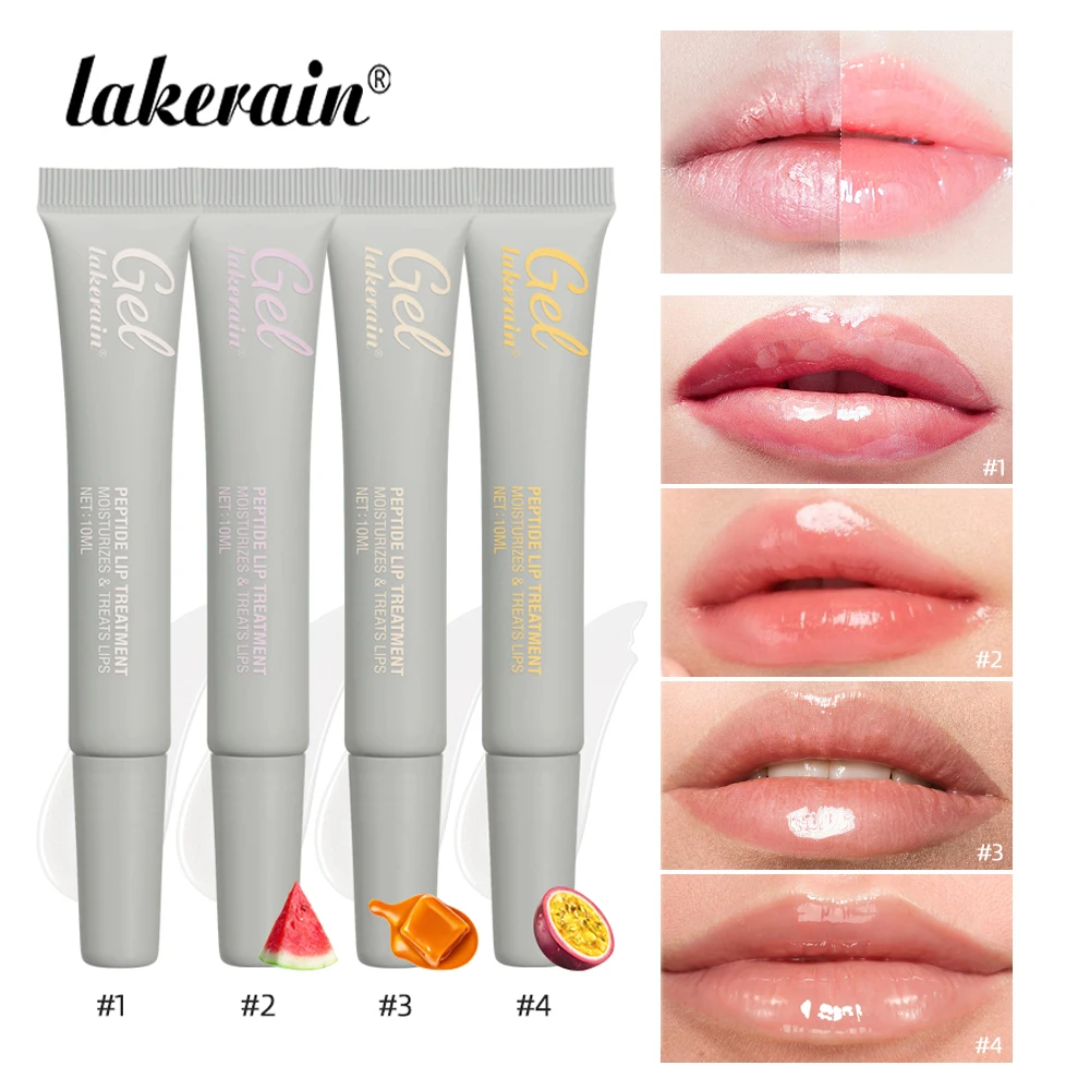 Lakerain Peptide Lip Treatment Jelly Transparent Moisturizing Repairy Reduce Lips Fine Line Lip Blam Gel Hydrating Lip Oil Care