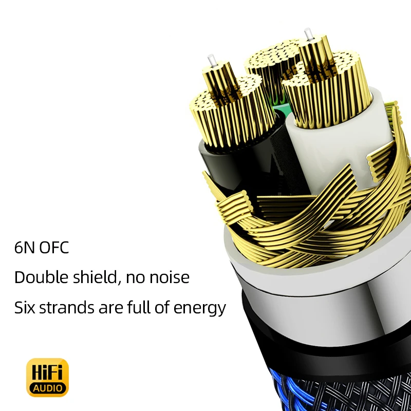 Cable de alimentación Hifi de alta calidad 6N OFC CD DAC, Cable de alimentación CA con enchufe chapado en rodio