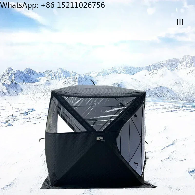 Outdoor 3-4 person 4 Season Sauna House Large Window chimney Mouth quick Open Portable Thickened Warmth winter Fishing Tent