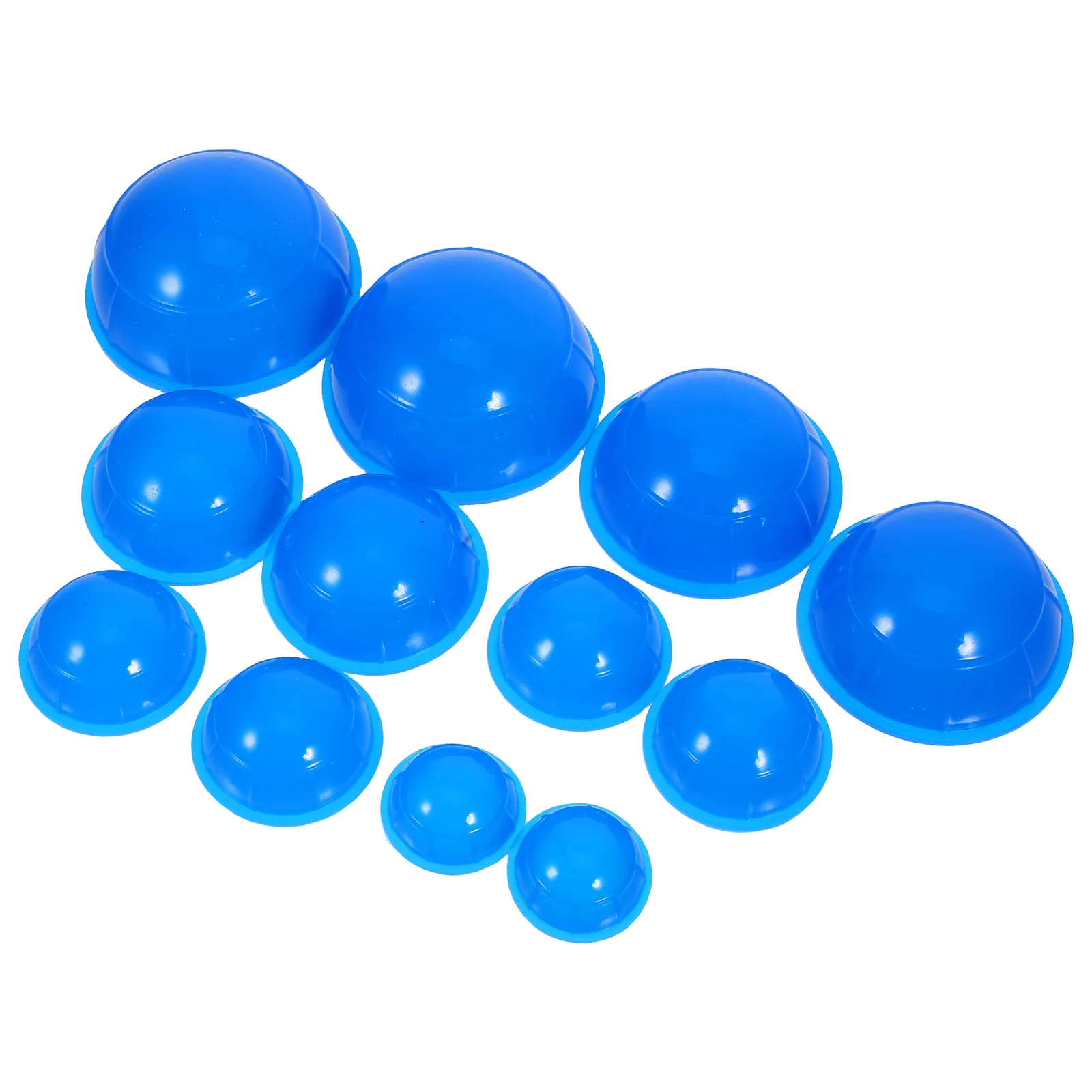 Juego de terapia de ventosas de silicona, diseño ergonómico azul, fuerte adsorción, respetuoso con la piel, para masaje facial y corporal, celulitis, 12 Uds.