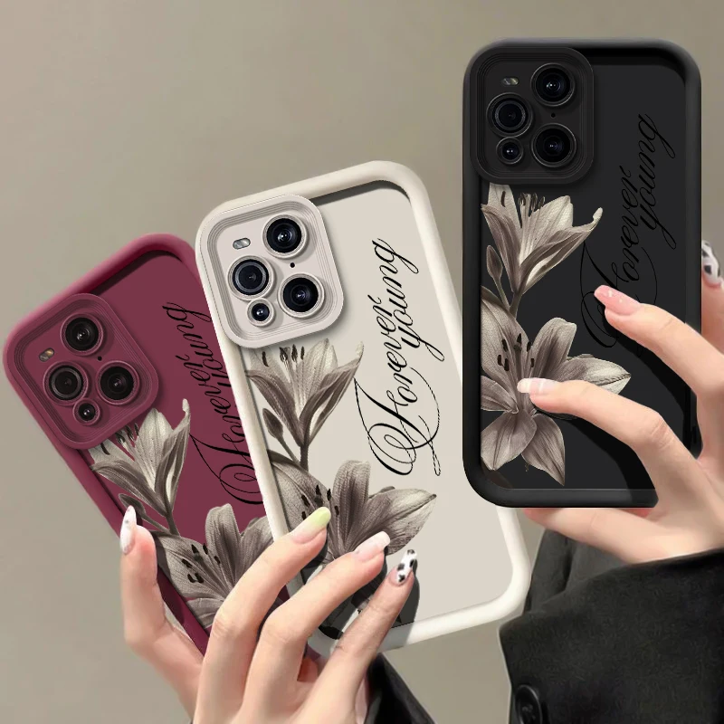 Soft Silicone Phone Case For Motorola Moto G100 E40 E32 E14 E13 G05 G85 G14 G06 G56 G86 Lily Flower Pattern Shockproof Cover view 2