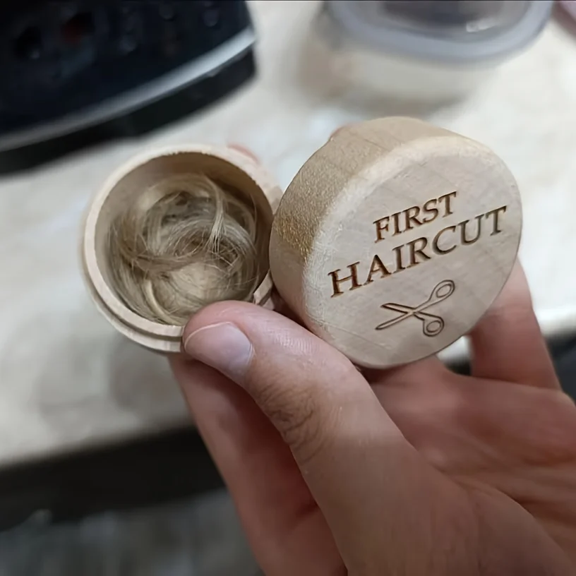 Wooden Fetal Hair Keepsake Box, Lightweight Minimalist Storage Case, Portable Baby First Memory Souvenir Gift for New Parents