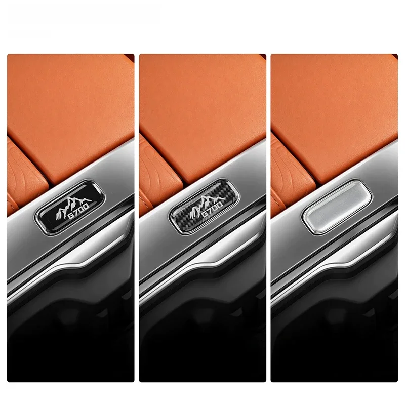 For G700 JETOUR 2025 2026 Car Logo Sticker Center Console Armrest Box Decorative Stickers Modified Car Armrest Box Switch Button