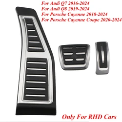 RHD Car Pedals For Audi Q7 16-24 Q8 2019-2024 for Porsche Cayenne 2018-2024 Cayenne Coupe 2020-2024 Pads Gas Brake Pedal Cover