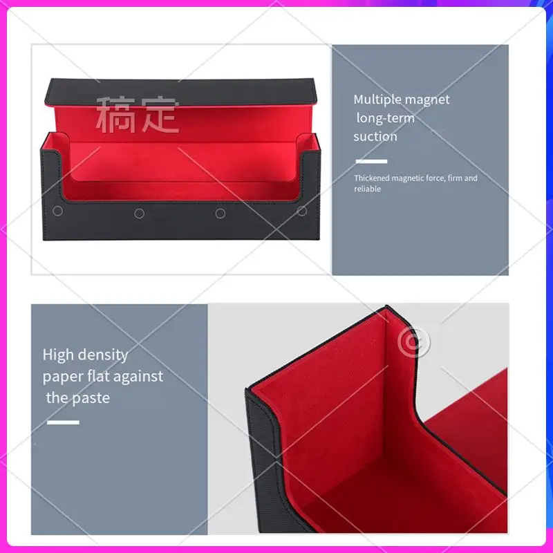 

ATTT-Card Storage Box For Trading Cards Card Deck Storage Box Magnetic Closure Card Holder For Magnetic Game Cards Blue+Black