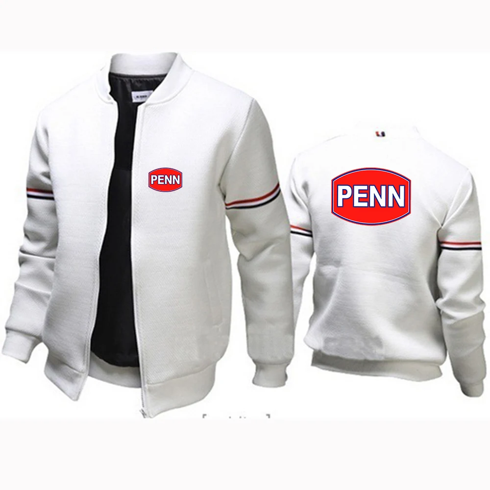 Penn Fishing Reel 2023 Men's New High Quality Long Sleeves Coats Round Neck Fight Jackets Fashion Casual Streetwear Top Clothes