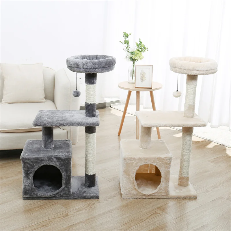 

Cat Tree Cat Tower With Big Condo for Indoor Cats with Sisal Covered Scratching Post, Deep Hammock for Kittens and Small Cats