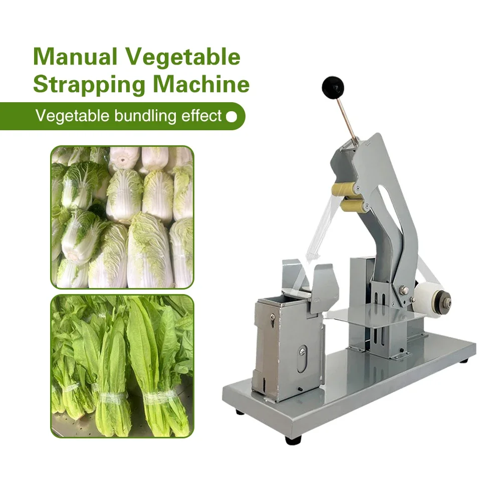 Pe Pvc Film Semi Automatic Vegetable Bundling Machine Convenient Supermarket Vegetable Strapping Bundling Machine