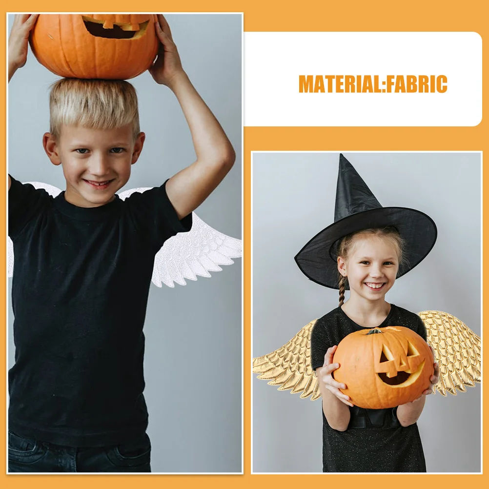 قطعتان من فستان حفلات الهالوين وعيد الميلاد خفيف الوزن للأطفال، زي الملاك لأجنحة الفتيات الصغيرات #4