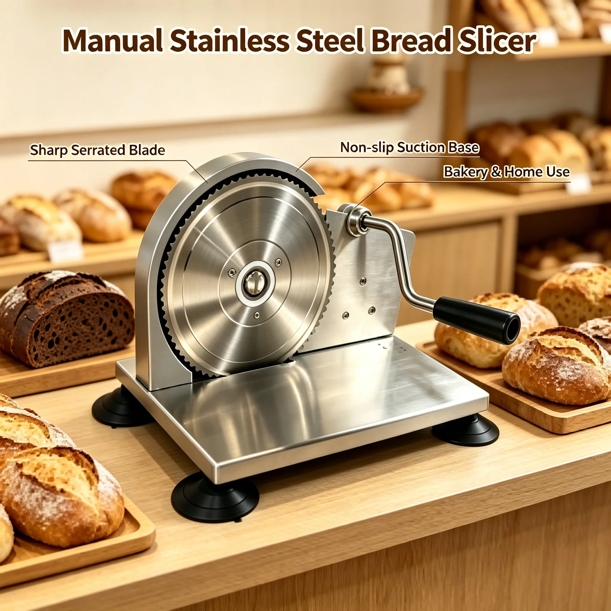 Stainless Steel Bread Slicer Adjustable Thickness 1-20mm Even Cutting Tool For Various Types Of Bread