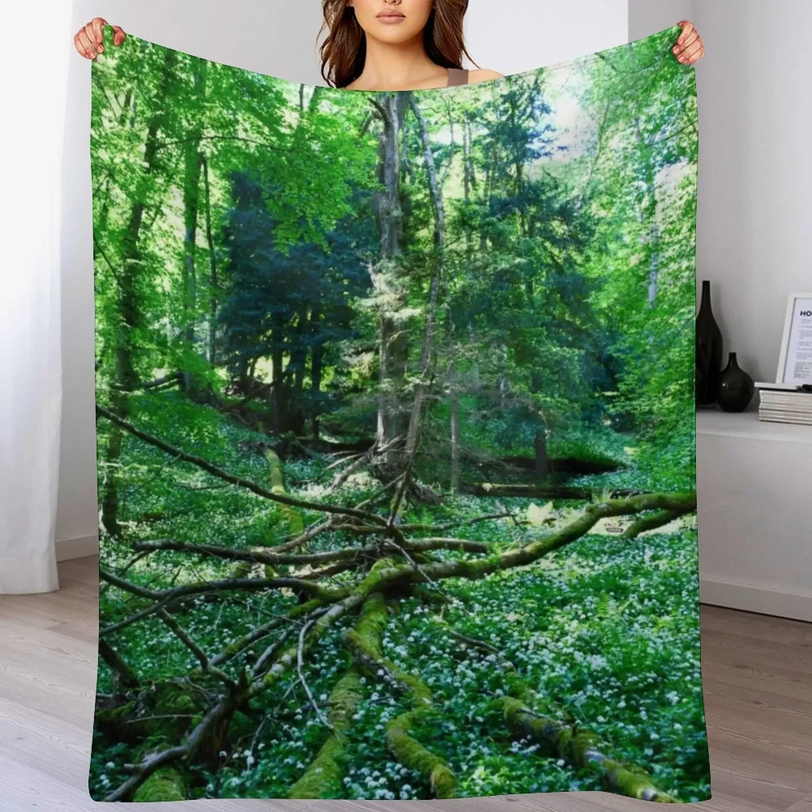 

Jungle Switzerland / Swiss Artwork Photography Throw Blanket Cozy Sofa Blanket for TV Watching Napping