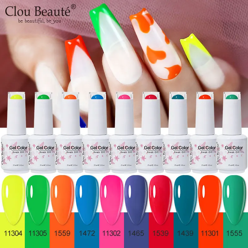 Clou Beaute 10/12/20/28pcs Nail Polish 15ml Hybrid Varnish Manicure Semi Permanent Soak Off Nail Gel Painting UV LED Gel Polish