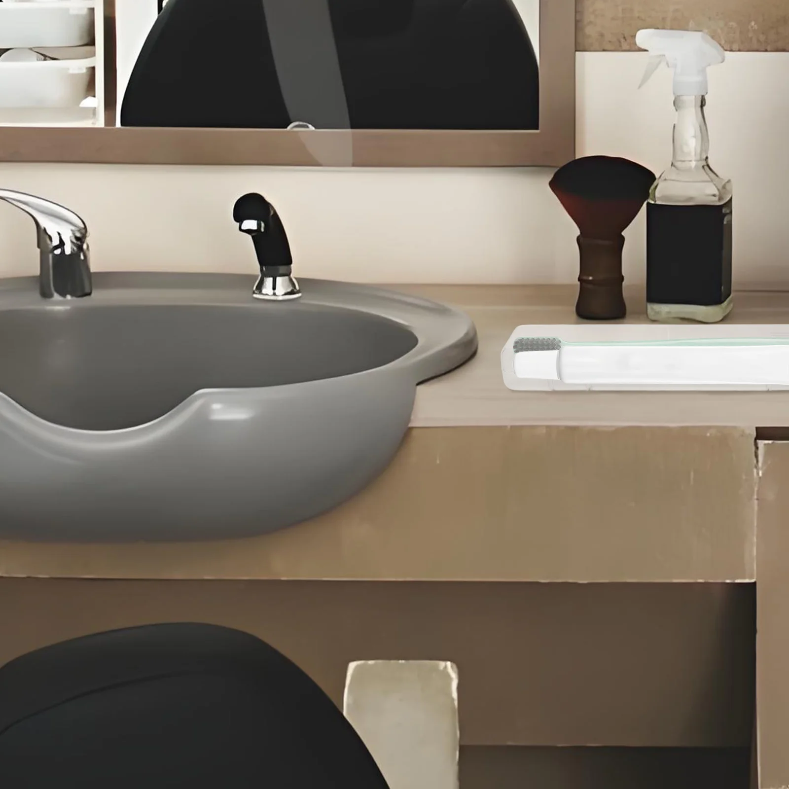 

Transparent Storage Box Multifunctional Plastic Organizer For Toothbrush Toothpaste Cutlery Cosmetics Travel Camping