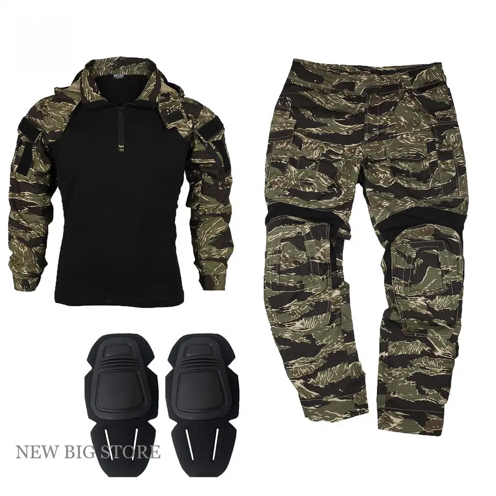 Tiger pattern Camouflage SP2 Edition Tactical Jacket Hunting G3 pants Trousers Airsoft Spring and Autumn Shirt Thin Version Suit