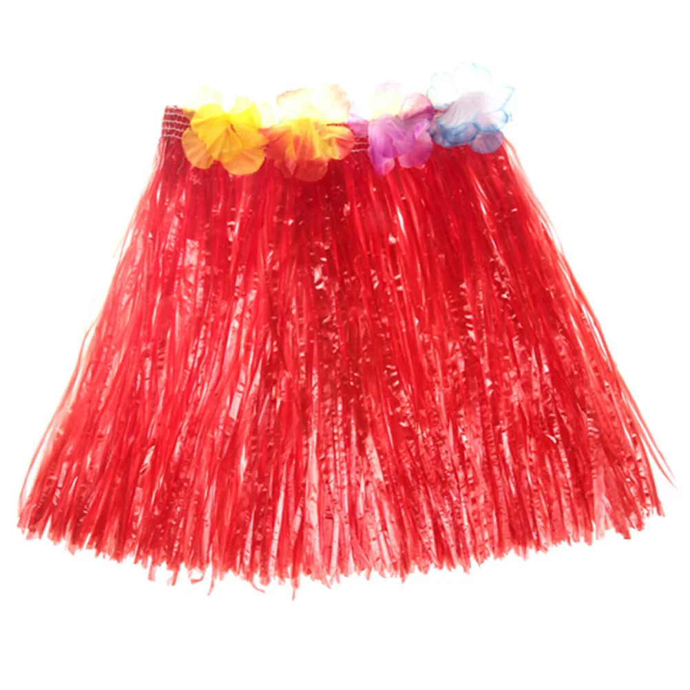 

5 шт., комплект юбки с гавайской травой, 40 см, танцевальный костюм хула, цветочные браслеты, повязка на голову, бюстгальтер для тропической вечеринки, гавайская юбка с травой