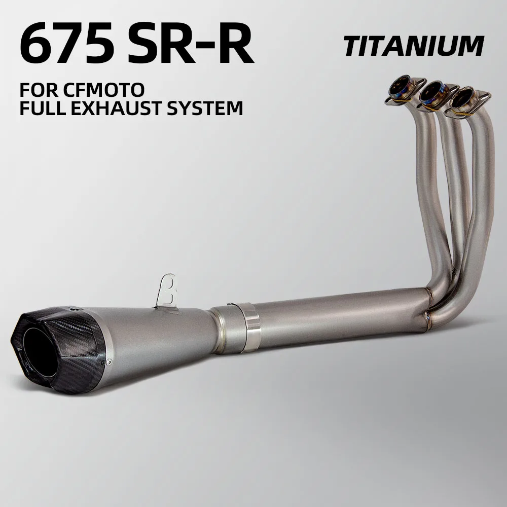 

Titanium alloy motorcycle exhaust full system for CFMOTO 675SR-R 675SRR 675NK 2024 2025 racing slip on line arro muffler
