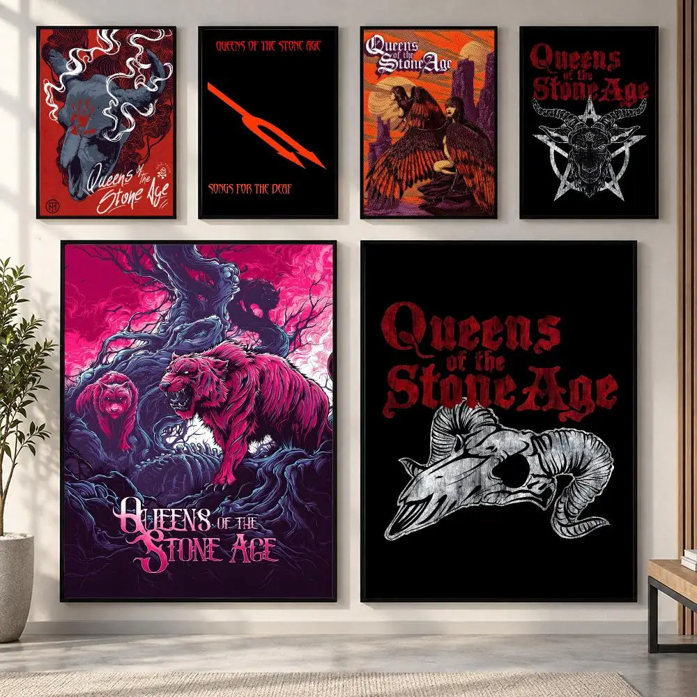 Q-Queens Of The Stone Age Silk Poster HD art sticky wall waterproof home living room bedroom bar aesthetic decoration