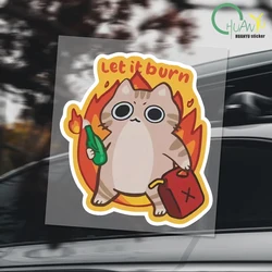 Let It Burn Arson Cat Funny Cat Stickers Vinyl Decal - Cat Stickers Funny For Car Tumbler