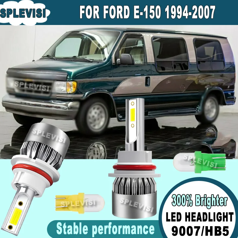 

Fast Heat Dissipation With Cooling Fan Warranty LED HEADLIGHT For Ford E-150 1994 1995 1996 1997 1998 1999 2000 2001 2002-2007