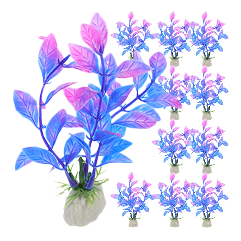 

20Pcs Artificial Aquarium Plants Lightweight Plastic Fish Tank Decoration Realistic Aquatic Plants for Small Fish Tanks