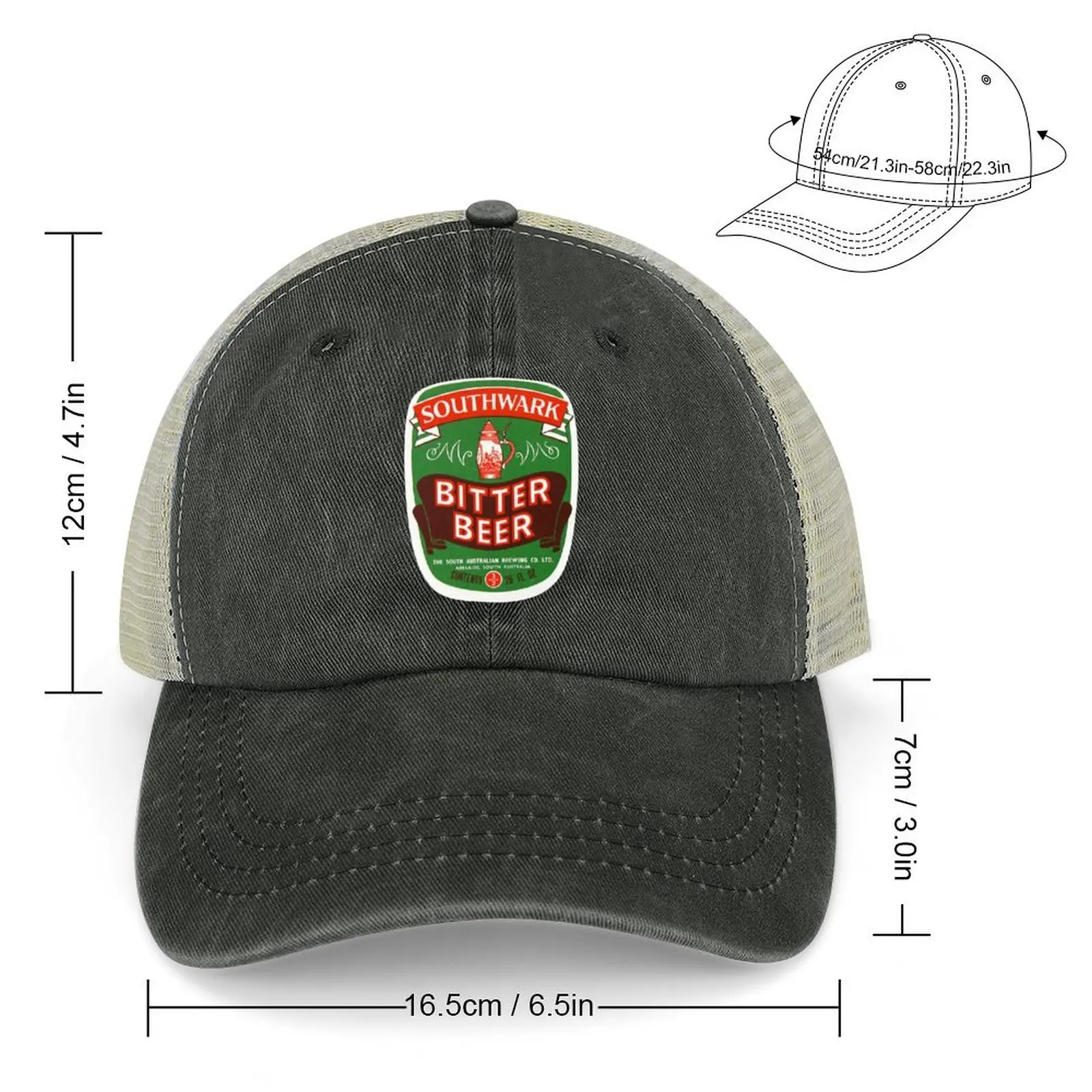 Official Southwark Bitter Aussie Lager Cowboy Hat Luxury Brand Golf Hat Man Rugby Trucker Cap Elegant Women's Hats Men's