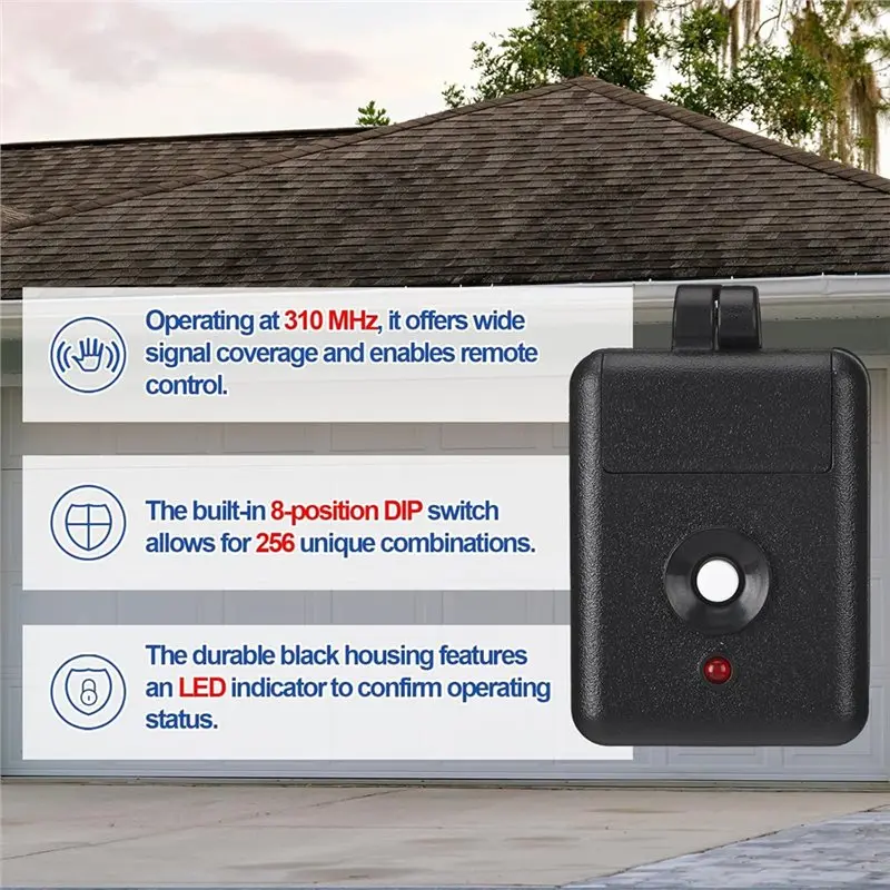 ABKQ-Control remoto para abridor de puerta de garaje, paquete de 3 llaveros de 1 canal para unidad miniatura lineal DNT00026, Delta-3 de 310Mhz y 12V