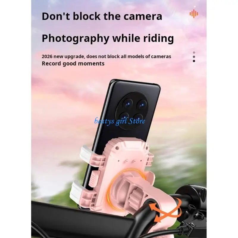 C7AB Heavy Duty Motorcycle Cellphone Holder Bracket With Auto Locking System for 4.8 To 7.2Inch Devices Navigation Tracking