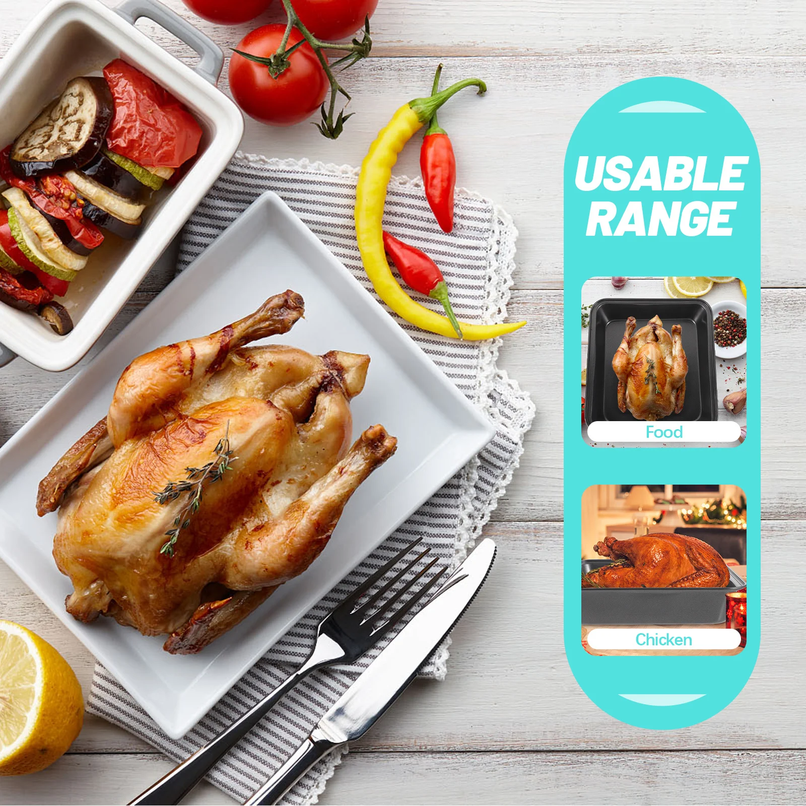 

Набор из 3 форм для выпечки из углеродистой стали с антипригарным покрытием: противень для духовки, для пиццы, рыбы, печенья, жарки, металлический поднос для подачи