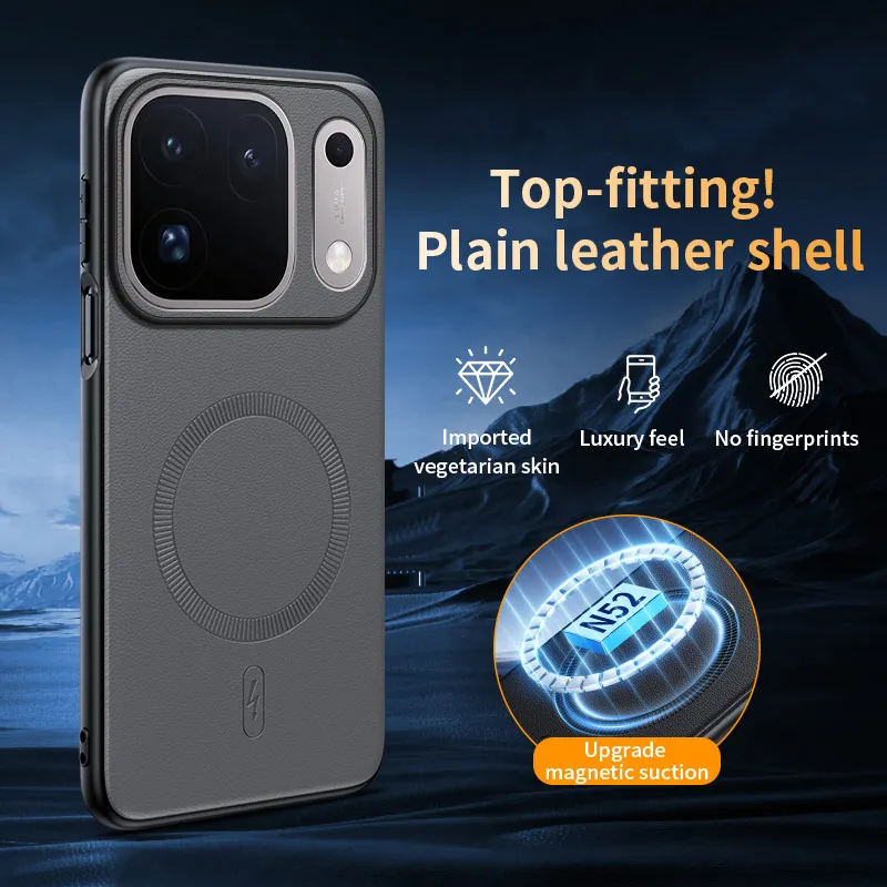 For OPPO Find X10 Pro Max Magnetische case Luxuriöse leathertextur for wirelesss Laden Leichte Dünne Stoßfeste Rückabdeckung
