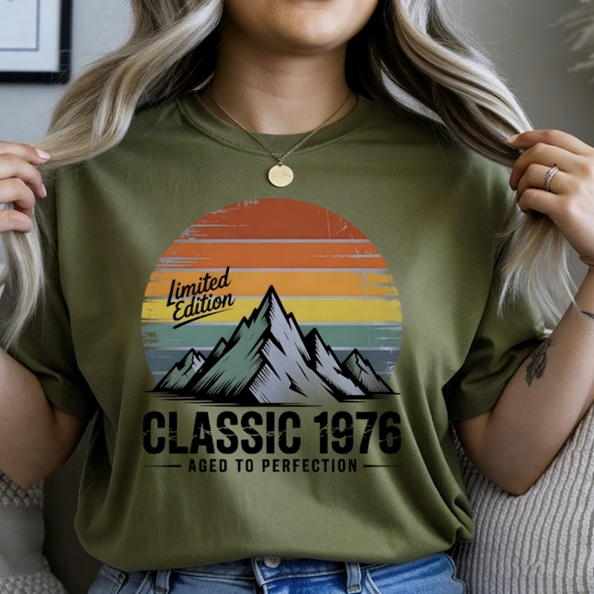 Awesome Since Personalized 50th Birthday Gift for Him Custom Limited Edition 1976 T-Shirt or Vintage Year Regular Short Sleeve