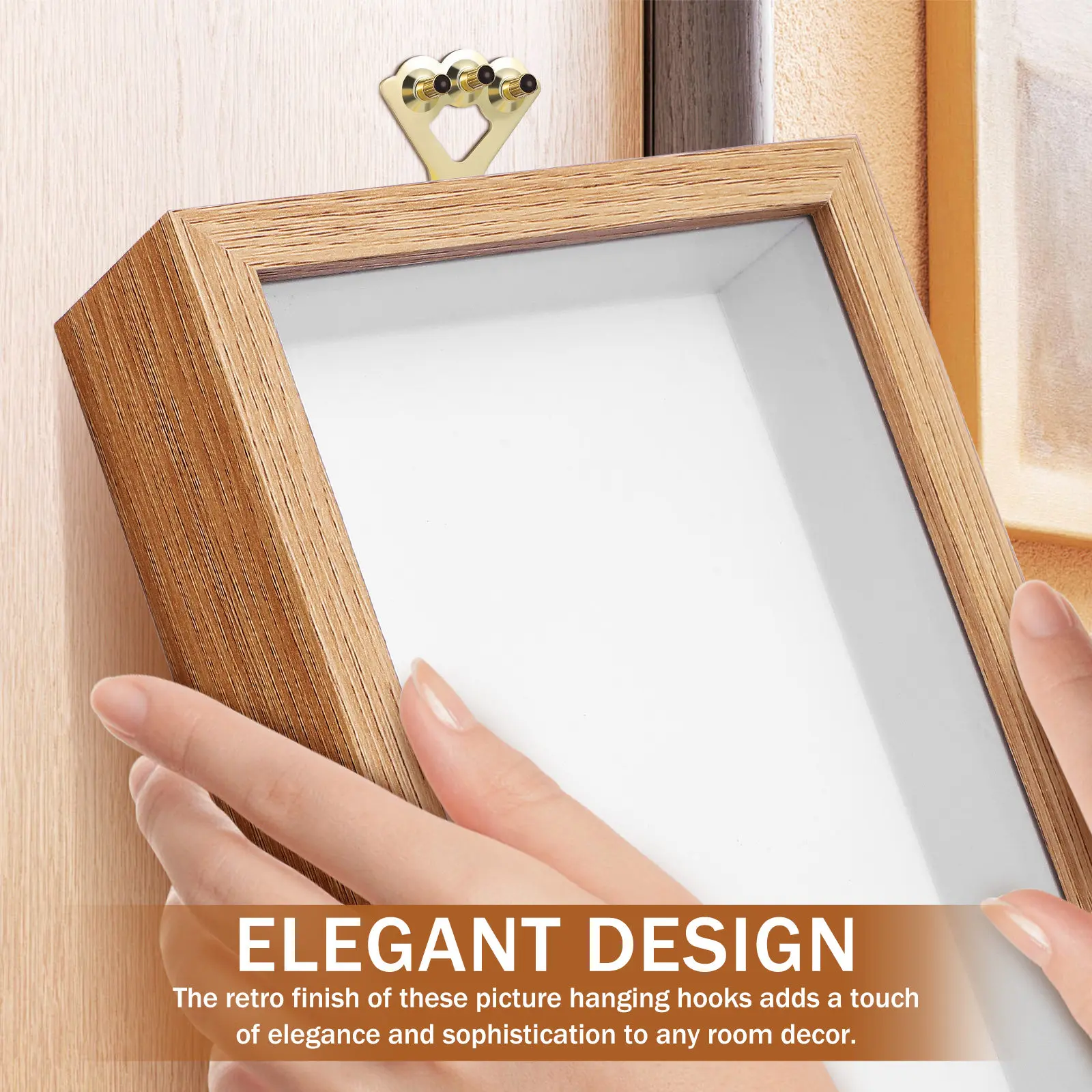 20Pcs Picture Hooks Retro Finish Heavy Duty Frame Hangers for Wall Mounting Drywall Plaster Concrete Photo Hangers Hardware Kit