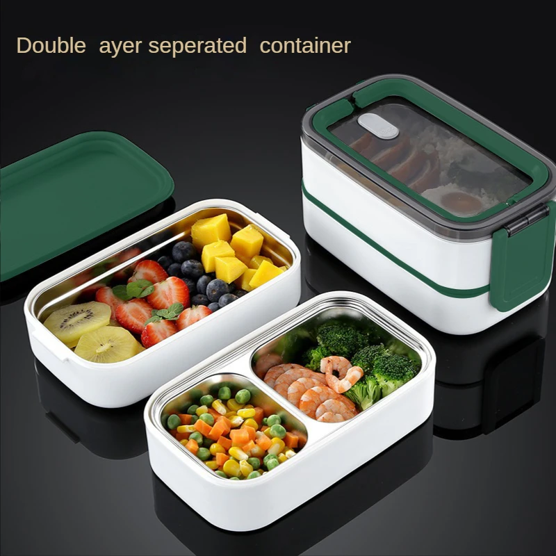 

Double-Layer Microwave Oven Insulated Bento Box With Large Capacity 304 Stainless Steel Insulated Lunch Box