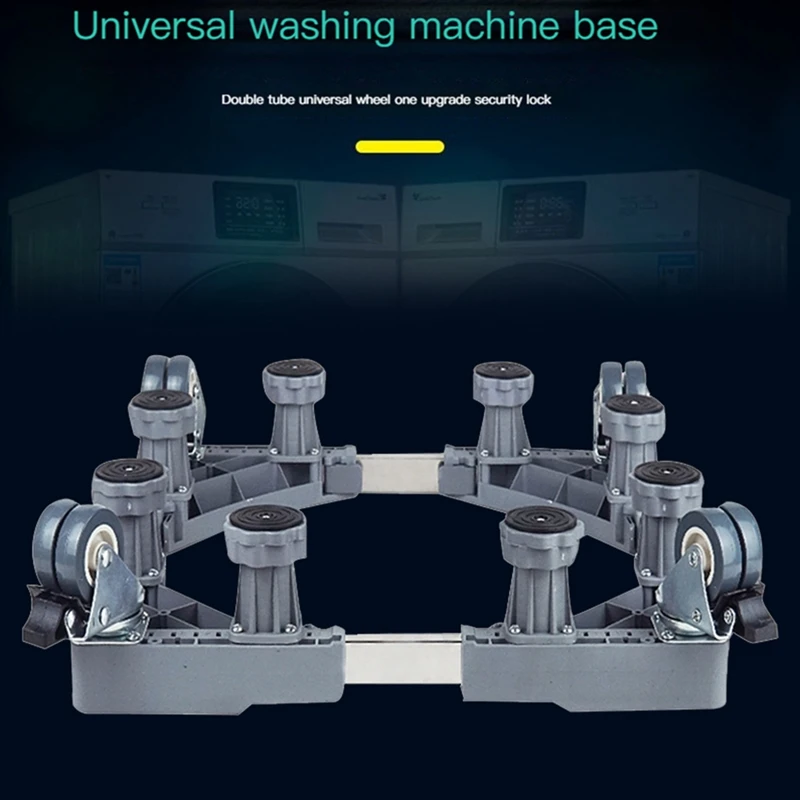 

Цельное основание стиральной машины, 4 колеса с тормозным держателем, антивибраторное основание для стирки для сушилок и холодильников