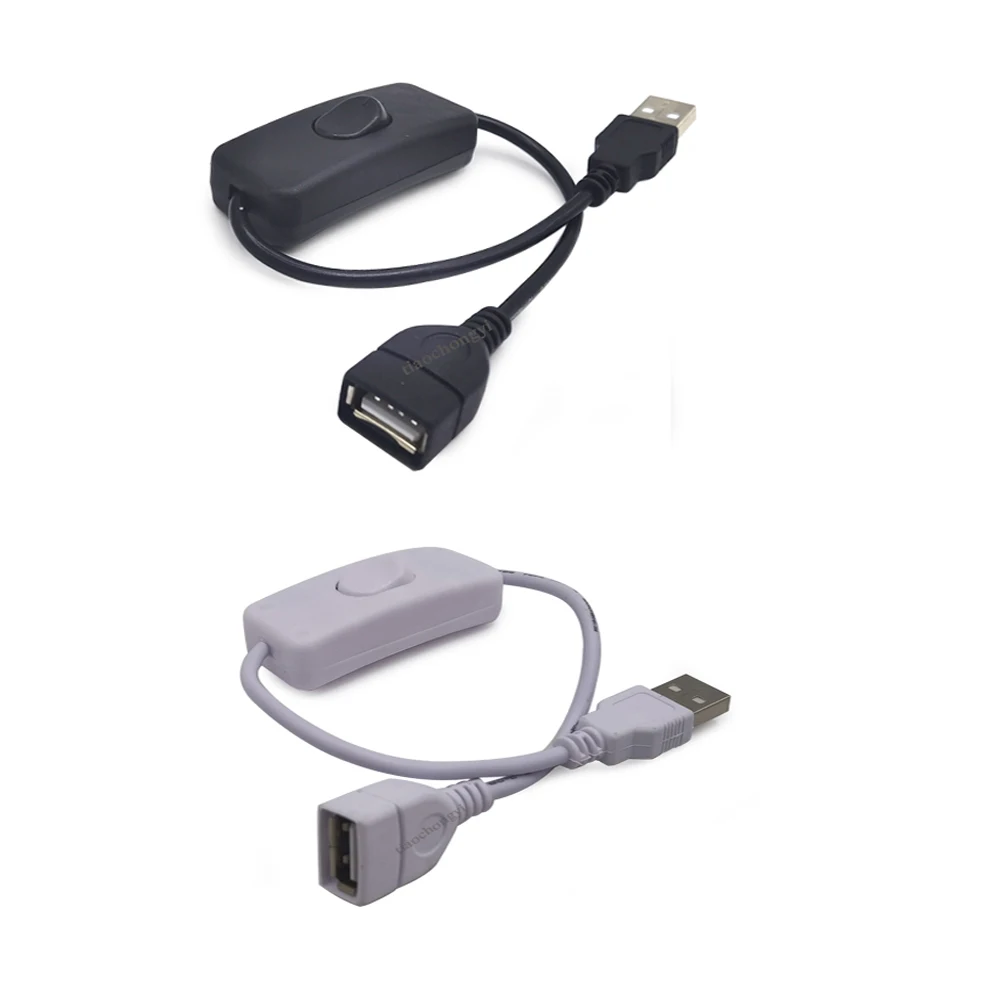 32cm macho para fêmea cabo usb com interruptor de ligar/desligar cabo de extensão alternar para usb luz ventilador led faixa de energia linha 2a atual