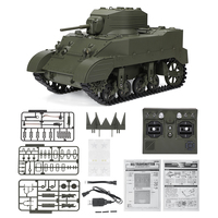 COOLBANK M5A1 1/16 2.4G RC Tank Sound Recoil Shooting Simulated Vehicles Models RTR Toys