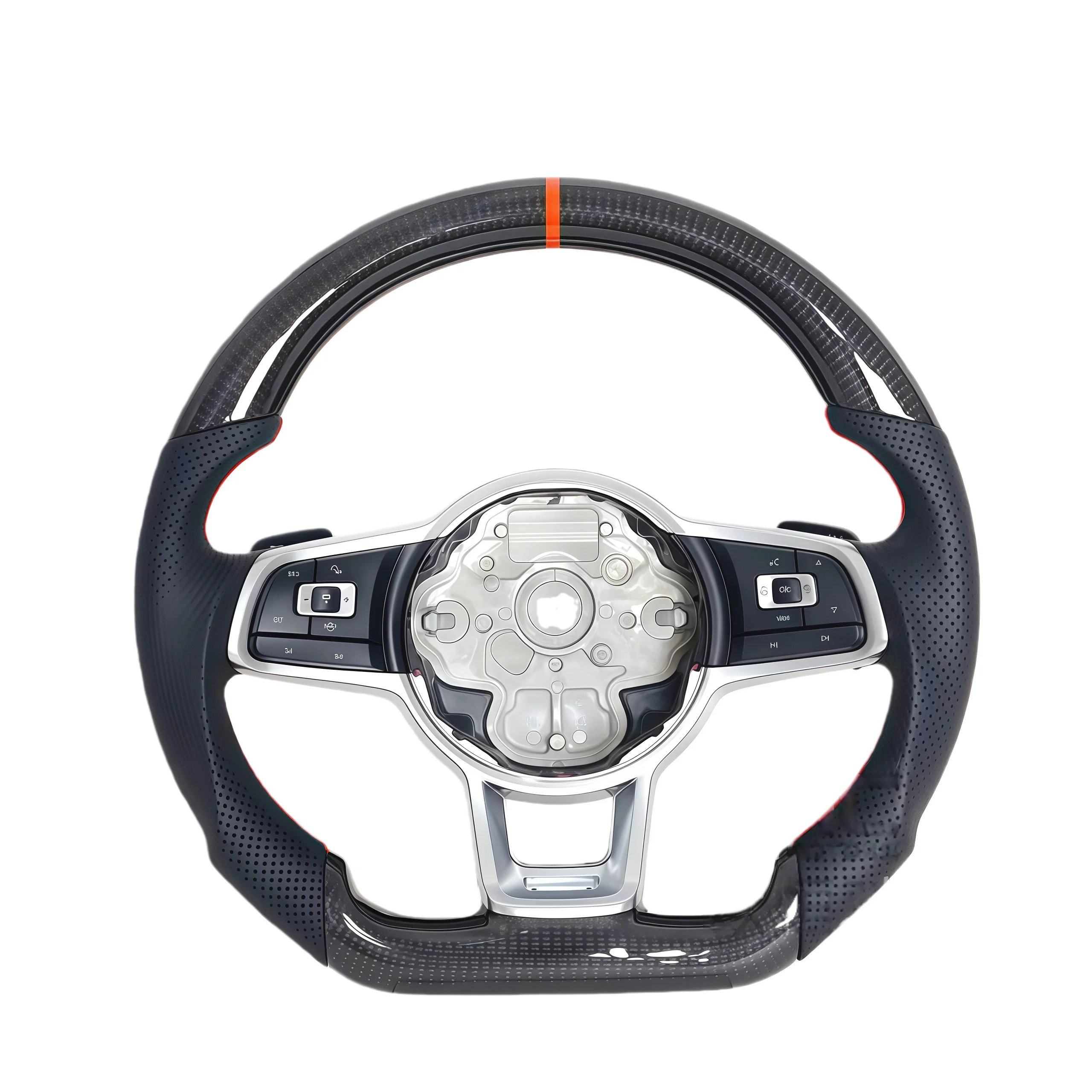 

Wholesale Price Golf Mk7 Steering Wheel Nappa Leather Red Calibration Mark Carbon Steering Wheel for vw Golf 7 Mk7 2015-2019