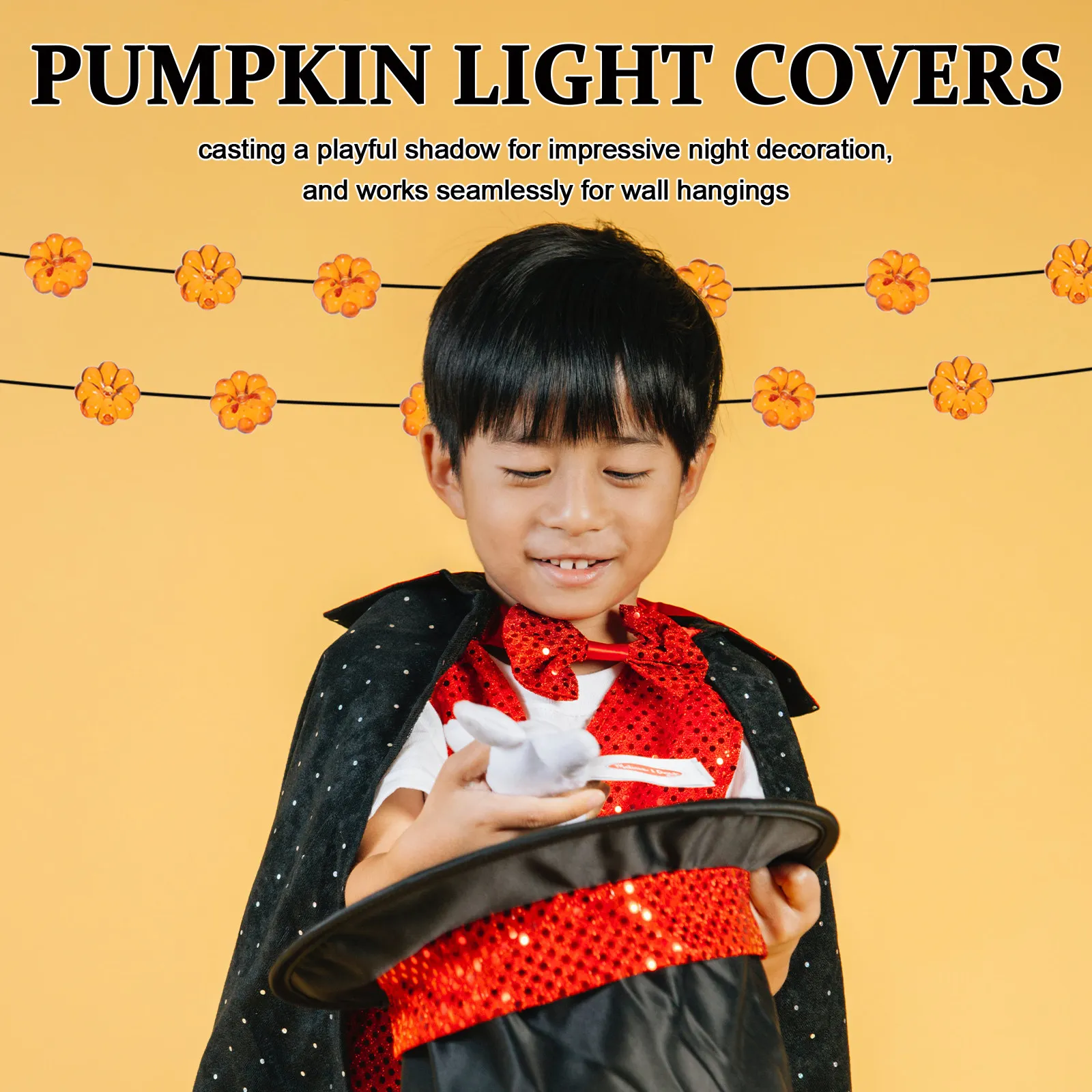 50Pcs Halloween Pumpkin Light Covers Plastic 5Mm Bulb Caps for LED String Lights Fairy Lights Party Decoration