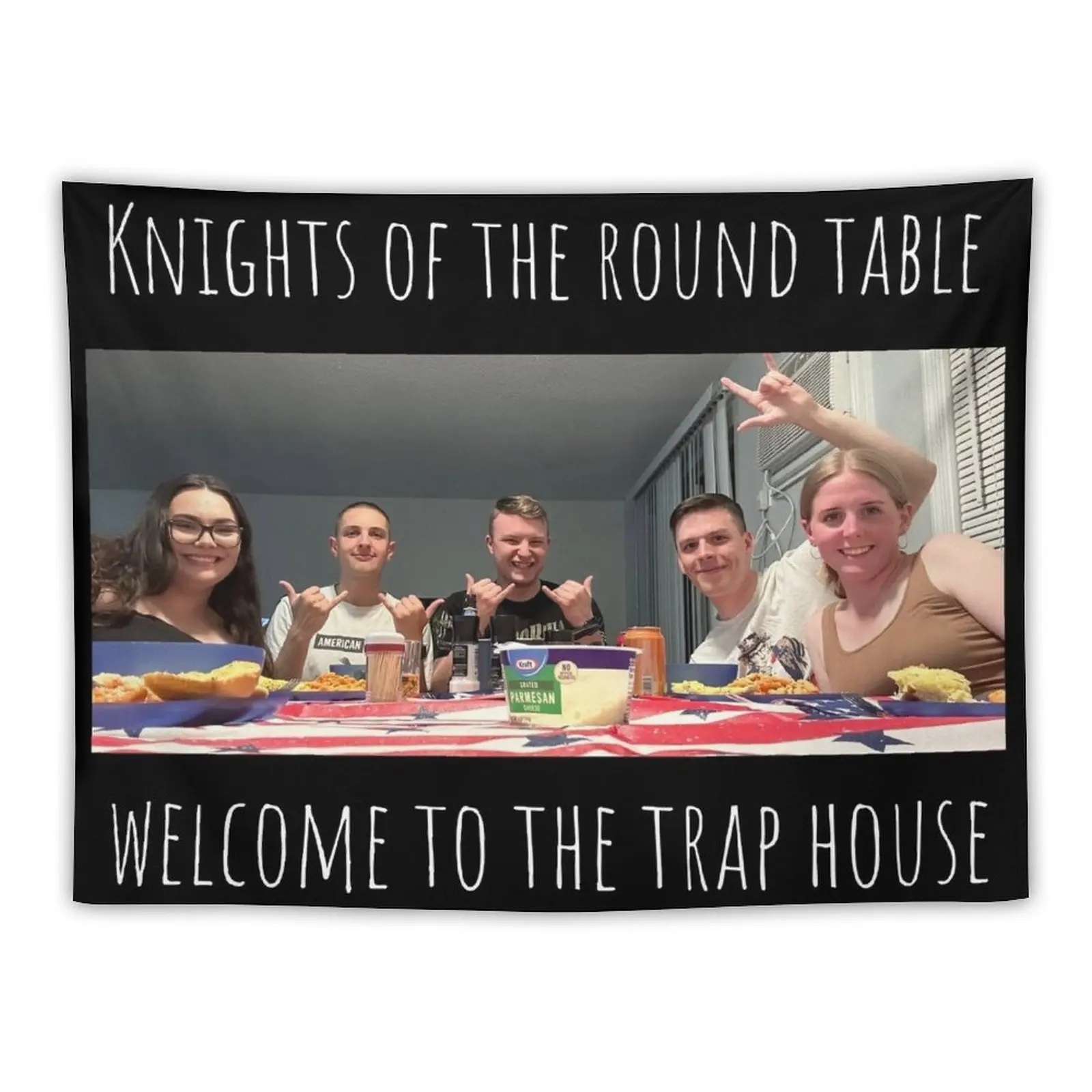 New Trap House Knights at the Round Table Tapestry Funny Tapestry Cute Tapestry