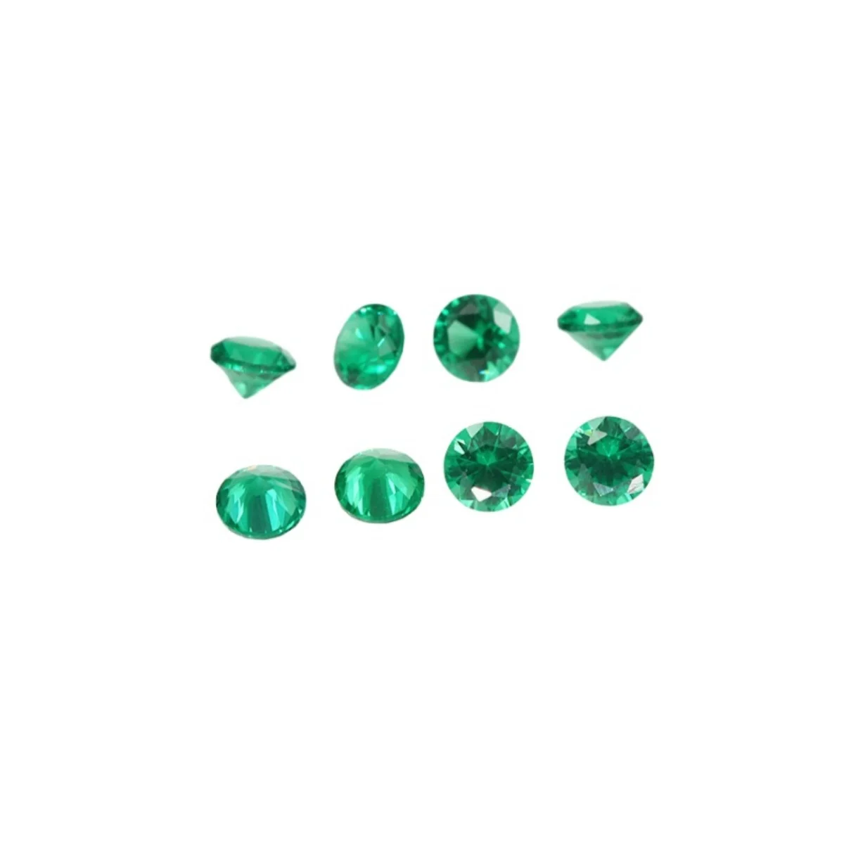 

10шт круглый граненый изумруд бриллиантовой огранки насыщенный зеленый изумрудный драгоценный камень небольших размеров