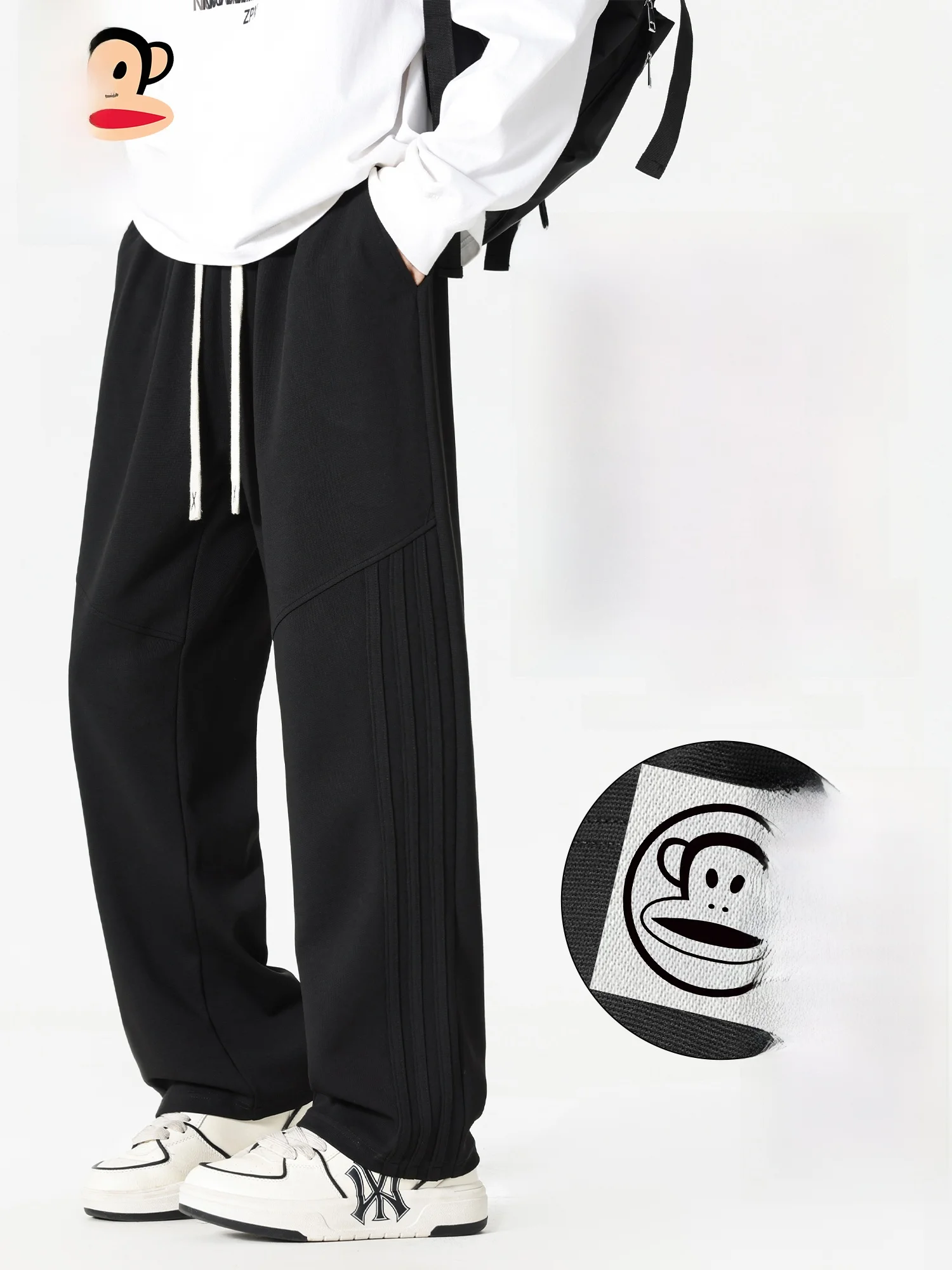 

Мужские брюки PaulFrank с флисовой подкладкой, прямые, повседневные, зимние, спортивные, свободные, широкие, удобные, свободного кроя, рабочая одежда