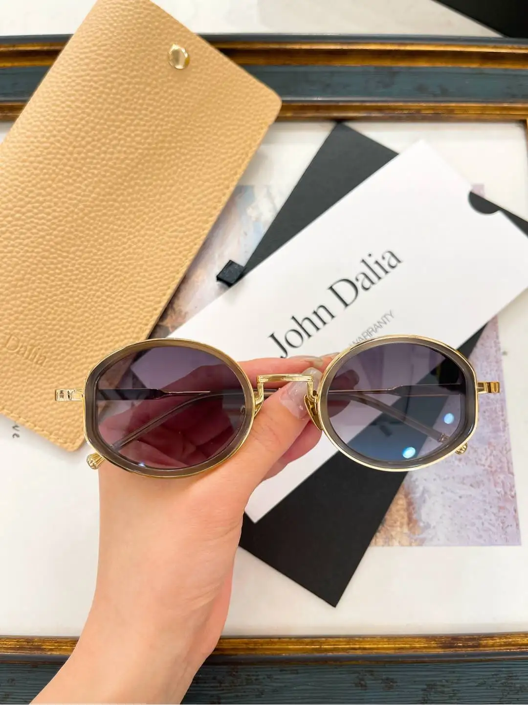 

Original For JOHN DALIA JD RISE JARED Premium Alloy Frame Men Sunglasses UV400 Polarized Business Retro Women Couple Eyewear