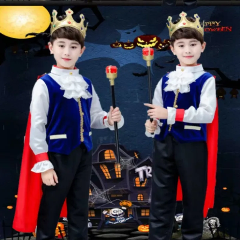 Halloween Childrens Costume cospaly Pirate King Role Playing Dienis Prince Performance Costume for Boys and Girls