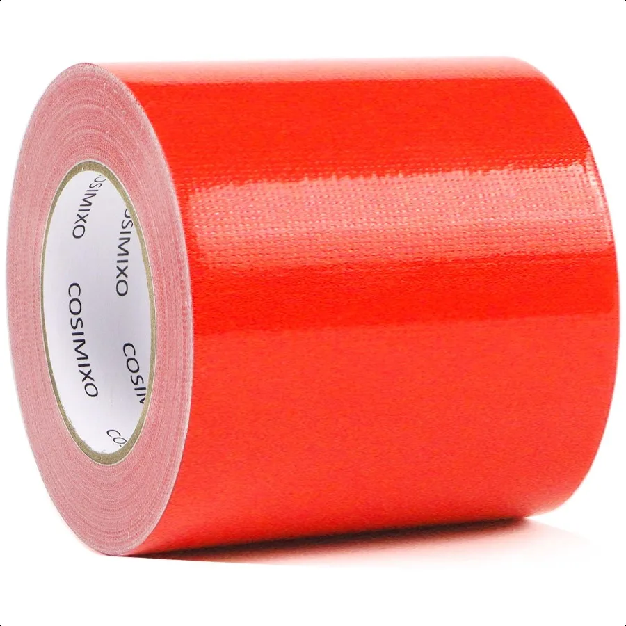 

1 упаковка красной сверхпрочной широкой клейкой ленты 4 дюйма x 55 ярдов, прочная, гибкая, без остатков, всепогодных и разрывов вручную, оптовая цена для R