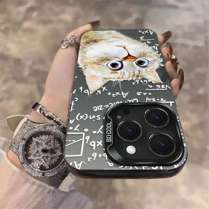 التفكير مفاجأة القط قضية الهاتف لسامسونج غالاكسي S23 S24 S25 S22 الترا S21 زائد FE A56 A36 A26 5G A16 A06 4G نوت 20 غطاء #4