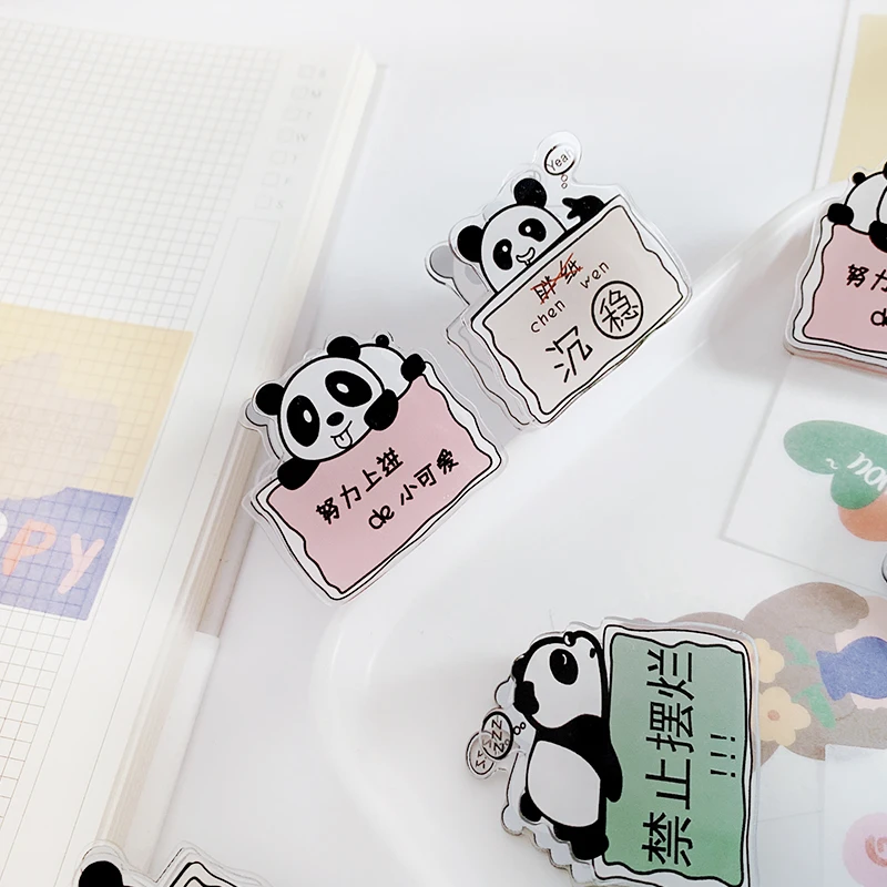 ALLTU 4PCS Creative Panda Message Folder Photo Card Test Paper Classification Student Office Decorative Gifts Q068