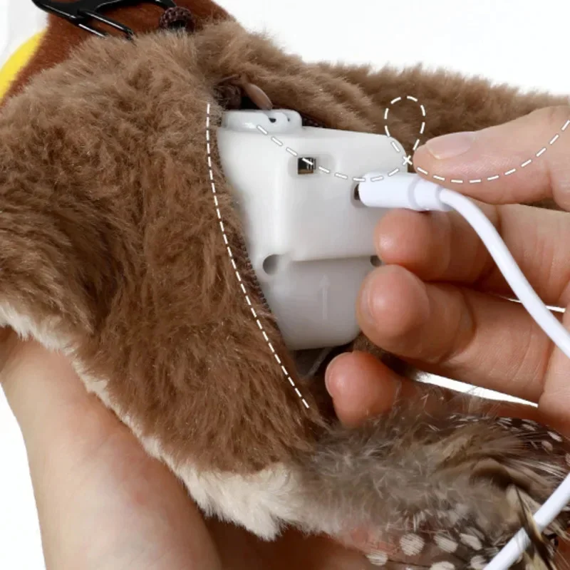 Crab Flying Fish Sparrow Electric Cat Toy Manufacturing Noise Pet Plush Toy Charging Swinging Bird Self Entertainment Cat Fish