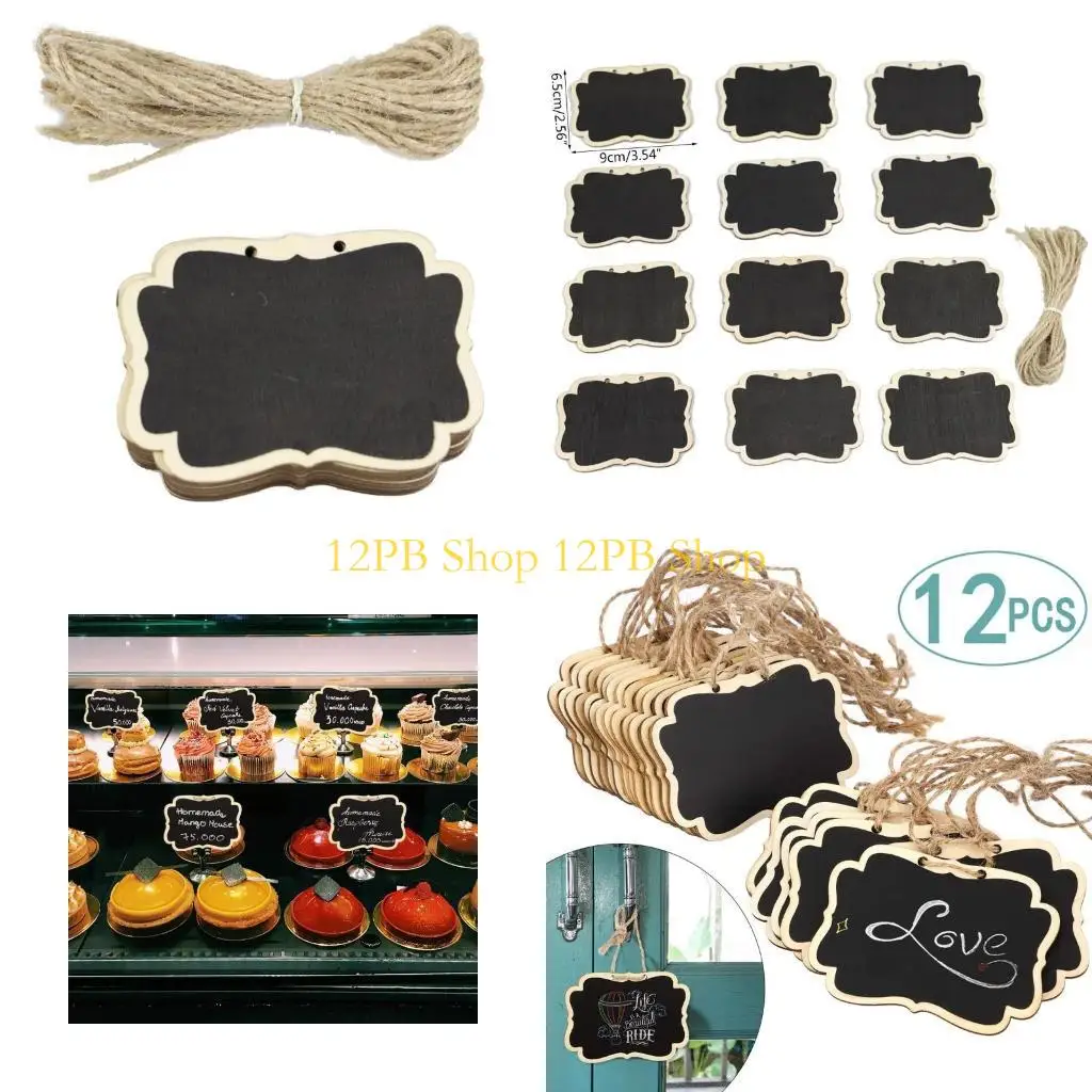12pb Chalkboards Mini Memo Nombre Etiquetas Favores fiesta cumpleaños boda