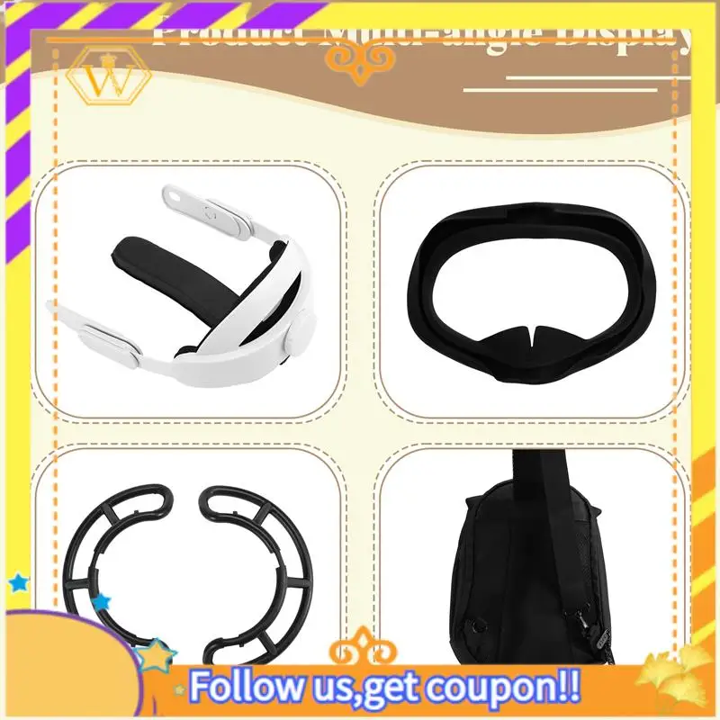 

Latest-For Quest 3S Elite Head Strap With Host Protective Cover Controller Protector And Lens Cover For Quest 3S Accessories